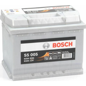 Car Battery Bosch S5005 with Capacity 63Ah and CCA 610A